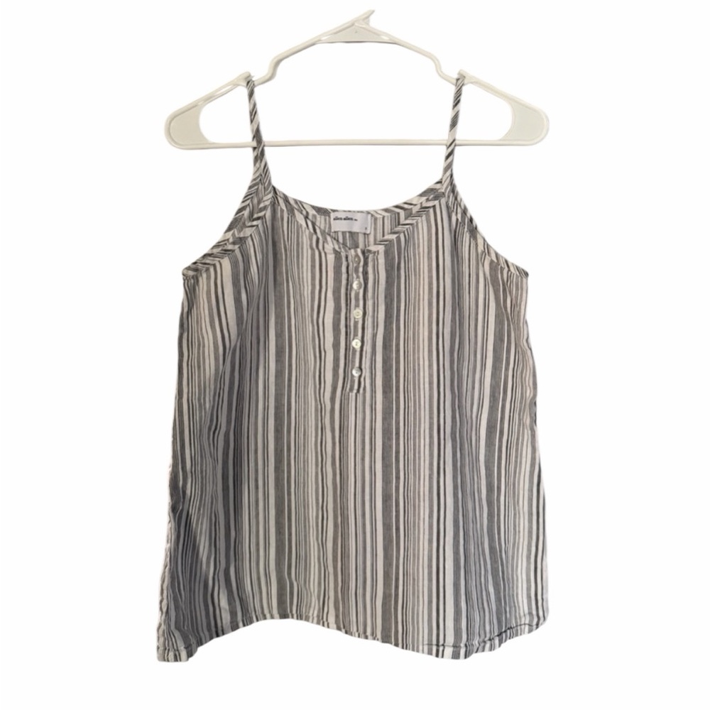 Allen Allen Women’s Grey/White Spaghetti Strap Cami SMALL Pre-Loved PTP 17.5”